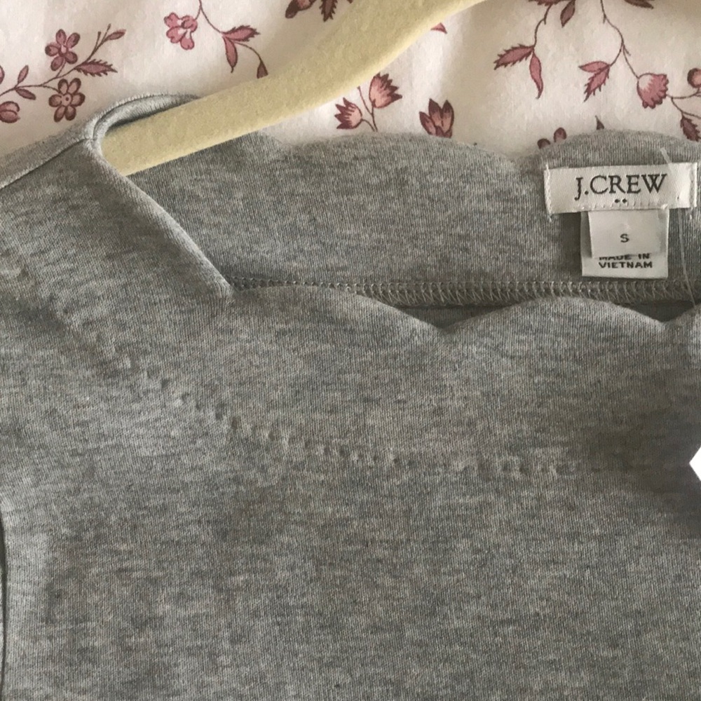 J Crew Scalloped Collar Grey Blouse, Small - Picture 7 of 7